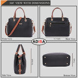 Adisa Texture Stripes Handbag Shoulder Bag For Women And Girls With Sling Belt (Ad4074-Bla),Black,,B0D33YXYVV