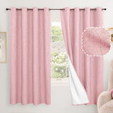 Lajode Baby Pink Linen Blackout Curtains 63 Long Each 60 Wide 2 Panels
