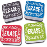 Ashley, ASH78002, Chalk Design Mini Whiteboard Eraser, 10 / Pack, Multicolor