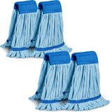 4 Pack - Large Microfiber Tube Mop 400GSM - Heavy Duty Industrial Wet Mop Head Refill,Commercial, Thick Fiber, Replacement Heads