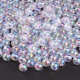FM FM42 500g/1900pcs 8mm with Hole Mermaid Holographic Clear Round Loose Beads for Crafts
