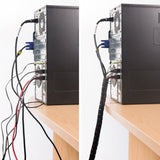 D-Line Cable Zipper Cord Tube Organizer With Zip Tool, Cable Management Sleeve, Cover For Long Wire Runs, 1 Inch Diameter (8.2 F
