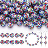 200pcs 10mm Rhinestone Beads for Jewelry Making, White Mixed Shiny Round Disco Ball Beads Bulk, Sparkle Crystal Clay Christmas f