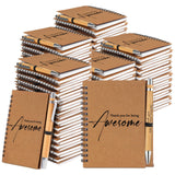 Honoson 80 Sets Spiral Notebooks Sets Employee Appreciation Gift Bulk Inspirational Journal With Retractable Bamboo Pen Encourag