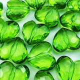 YHYPOCI 20pcs Acrylic Heart Beads 30mm Heart Shape Loose Bead for Making Bracelet Necklace Jewelry Making Craft(Grass Green)