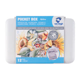 Van Gogh Watercolor Paint Set, Plastic Pocketbox, 12-Half Pan Shades of Nature Selection