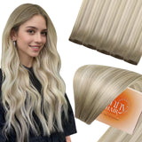 Sunny Hair Genius Weft Hair Extensions Human Hair Blonde Ombre Human Hair Genius Weft Sew In Extensions Ash Blonde Roots to Plat