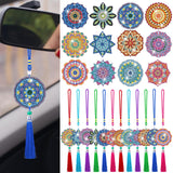 JenPen 12 Pcs Diamond Painting Car Ornaments Diamond Art Ornament for Car Double Sided Painting Hanging Ornament Crystal Gem Gar
