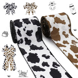 ALIBBON 2 Rolls 2.55 Yd Cow Print Ribbon Black White Brown Wired Ribbon Animal Spot Print Fabric Ribbon for Farm Spring Fall
