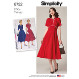 Simplicity 1950s Fashion Womens Vintage Collared Dress Sewing Patterns, Sizes 614