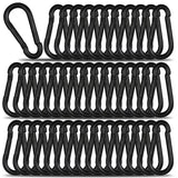 100Pcs 1.97 Spring Snap Hook Carabiners, M5 Galvanized Steel Black Small Carabiner Clip, Keychain Clip, Quick Link Key Chain for