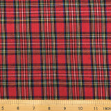 144x57 Inch Red Plaid Fabric Cotton for Sewing Festive Tablecloth Christmas Tree Skirt Curtain Bedding Rag Quilting Holiday Deco