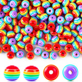 UPINS 500Pcs Resin Pride Beads Rainbow Beads for Jewelry Making DIY Crafts Gift Pride Month Lesbian Gay Wedding Party Favors Par