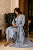 Anni Designer Women'S Rayon Blend Straight Printed Kurta With Pant & Dupatta (Soneva Blue_3Xl_Blue_Xxx-Large),Blue,3XL,,,