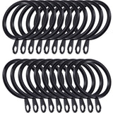 Shappy 20 Pack Metal Curtain Rings Hanging Rings for Curtains and Rods, 30 mm Internal Diameter (Black)