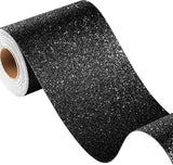 FunStick 3.9x472 Black Glitter Border Wallpaper Peel and Stick Black Wallpaper Border Removable Wall Paper Borders Self Adhesive
