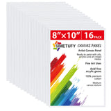 Simetufy 16 Pack 8x10 Inch Canvas Panels Canvas Boards for Painting-Gesso Primed Acid-Free 100% Cotton for Acrylics Oil Watercol