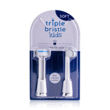 Triple Bristle Kids Sonic Toothbrush | 2 Pack Replacement Head Refill | 3-Sided Brushing to Clean Teeth and Gums | Dentist Creat