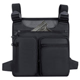 KINGSLONG Running Chest Pack, Running Vest Chest Bag Water Resistant With Built-In Phone Holder for Workouts