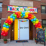 Fanfanwin 126 Pcs Classroom Decor, Notebook Backdrop & 125 Rainbow Balloons