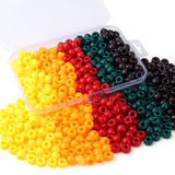 XIANNVXI Fall Pony Beads 500Pcs 9mm Green Orange Pony Beads for Bracelets Hair Braids Crafts Friendship Necklace