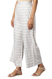 Aurelia Strechable Palazzo Pants For Women | Ankle Length Palazzo Pants For Women White Xl