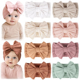 Prohouse 8 Pack Baby Headbands Soft Nylon Hairbands Hair Bows for Newborns Infants Toddlers and Baby Girls Elastic Hairbands for