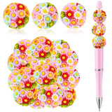 Ferreve 20 Pcs Flower Ball Focal Beads for Beadable Pen 20mm Summer Spring Fancy Daisy Floral Spacer Polymer Clay Bead for DIY C