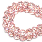 DIQIO 8mm Sparkle Faceted Round Crystal Beads (65-72pcs, Soft Pink AB)