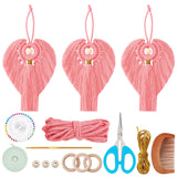 FREEBLOSS 3 Set DIY Macrame Angel Kit Pink Angel Hanging Ornament Boho Macrame Wall Hanging Decor Baby Room Decor Macrame DIY Ki