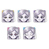 woopme Cartoon Lady Anime Printed Magnetic Bookmark for Students Kids Book Lovers Readers Gift Magnetic Page Clips Folding 5 PCs