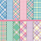 Whaline 24 Sheet Spring Easter Pastel Plaid Pattern Paper 12 Designs Scrapbook Specialty Paper Double-Sided Decorative Craft Pap