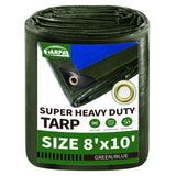TARPAL 8x10FT Heavy Duty Waterproof Tarp 16mil Thick Tarp with Metal Grommets Every 17.7 UV&Tear Resistant All-Weather Protectio