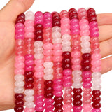 BONNY BOXX 1 Strand Natural 5 * 8mm Pink Shade Rondelle Beads, Natural Abacus Disk Stone Beads Loose Spacer Gemstone for DIY Bra