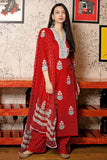 Anni Designer Women'S Rayon Viscose Printed Straight Kurta With Pant & Dupatta (Belagavi Red-Vks01_4Xl_Red_Xxxx-Large),Red,4XL,,,