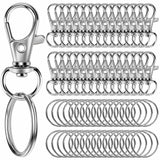 60PCS Keychain Making Kit, Including 30PCS Keychains Clips Hooks and 30PCS Key Chain Rings, Lobster Claw Clasps with Keychains R