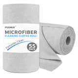 Puomue 55 Pack Microfiber Cleaning Cloth Roll, Tear Away Reusable Towels, 11 X 9, Ultra Absorbent & Lint Free Microfiber Cloth f