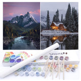 BAISITE Paint by Numbers Kit for Adults Beginners,12 Wx16 L 2 Pack Canvas for Painting Kits for Adults in Colorful Box-PBN219-22