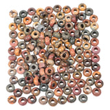TUMBEELLUWA Natural Gemstone Beads for Jewelry Making, Rondelle Large Hole Loose Beads Pack of 15,Picasso Jasper(6x12 mm)