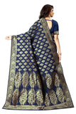 Sugathari Womens Banarasi Saree Pure Kanjivaram Silk Saree Soft New Ladies 2023 Design Wear Pattu Sarees Latest Cotton Party Sari Collections With Blouse Piece For Wedding Sadi (Pari 75 N Blue)