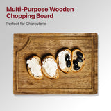 STORE INDYA Cutting Boards for Kitchen - Set of 3 Wooden Chopping Boards for Prep & Serving, Charcuterie, Butcher Block, Non Toxic Wood Cutting Boards – Large, Medium, Small – Gift Ready (Natural)