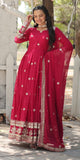 Wedani Faux Georgette With Embroidered Work Anarkali Set For Women (In Alpha 2Xl Regular Pink),PINK,2XL,,,