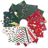 Christmas Charm Pack Fabric Squares,5x5 Inch Pre-Cut Quilting Bundle with Holiday Festival Patterns for Quilting, Sewing, DIY Ch