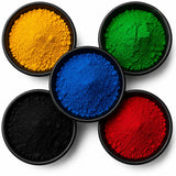 Jyotshika Multicolor Iron Oxide Pigment Powder Set | 5 Color Combo (Green, Red, Black, Yellow, Blue) | Ideal For Art, Resin, Pai