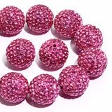 Dowarm 16MM Rose Rhinestone Beads for Crafting, Round Polymer Clay Crystal Beads for Jewelry Making Bracelet Necklace Earring Be