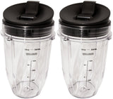 Blendin 18 Ounce Small Cup Jar with Sip N Seal Lids Replacement Cup Compatible with Nutri Ninja AutoiQ 1000w Series and Duo B