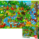 QUOKKA 100 Piece Puzzles for Kids Ages 6-8 - Intricately Illustrated Forest Animals Puzzle for Kids Ages 8-10 - Educational Busy
