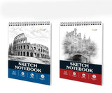 GOWOO Ancient Rome Spiral Sketch Notebook, Amsterdam City Spiral Notebook : classical architecture design, roman empire theme,