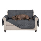 Furhaven Water-Resistant & Reversible Loveseat Cover Protector for Dogs, Cats, & Children - Quilted Polka Paw Living Room Furnit