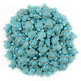Framendino, 85 Pack Synthetic Turquoise Sea Turtle Charms Ocean Animal Spacer Turtles Beads for Jewelry Making (Blue)